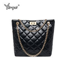 YBYT vintage women bucket bag diamond lattice luxury handbags women bags designer chain female shoulder crossbody messenger bags 2024 - buy cheap