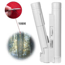 Microscopio de bolsillo de mano, Mini Microscopio con luz LED, lupa plegable para joyería, lupa de aumento, 100X 2024 - compra barato