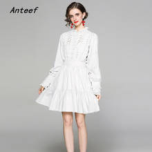 long sleeve cotton vintage embroidery dresses for women casual loose midi spring autumn dress elegant clothes 2021 2024 - buy cheap