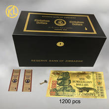 1200 pcs Promotional Gifts 6003 zeros ONE DUMILLILLION DOLLARS Gold 999999 zimbabwe banknote with wooden box For Collection 2024 - buy cheap