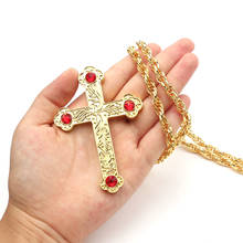 catholic juses cross necklace Gold metal crafts home decor accessory religious icon orthodox baptism gifts pendant 2024 - buy cheap