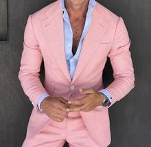 Pink Mens Suits With Pants Slim Fit Wedding Suits For Men Formal Tuxedo Costume Homme Mariage Summer Beach 2 Piece Suit Men 2024 - buy cheap