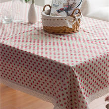 Toalha de mesa retangular de cozinha, pastoral, de morango, capa de mesa de cozinha, de algodão, toalha de mesa de jantar, renda, crochê 2024 - compre barato