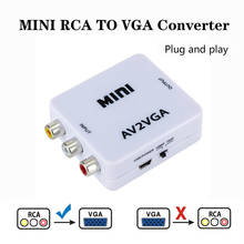 Мини AV2VGA видео конвертер AV RCA CVBS к VGA видео конвертер с 3,5 мм аудио поддержка 1080 P/720 P к ПК HDTV конвертер 2024 - купить недорого