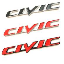 Автомобильная металлическая 3D эмблема значок-наклейка для Honda Civic Автомобильный задний хвост багажник письмо логотип наклейки автомобильные аксессуары автостайлинг 2024 - купить недорого
