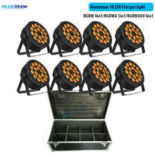 Flight Case 8x Slim Led Par RGBW 4in1 18x10w Stage Flat Par Light RGBWA 5in1 18x12w Par Wash Led RGBWA UV 6in1 Aluminum 2024 - buy cheap