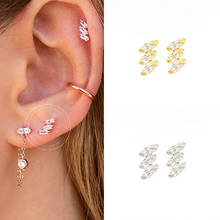 925 Sterling Silver Ear Needle Rhombus Crystal Small Stud Earrings Ladies Simple Zircon Small Earrings Jewelry Birthday Gifts 2024 - buy cheap