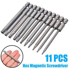 11Pcs 75mm  Screwdriver Bit Set S2 Steel Torx Magnetic Screwdriver Bits Anti Slip Electric Screwdriver Bits T6-T40 2024 - buy cheap