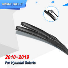 Incrível híbrido brisas lâminas de limpador para hyundai solaris caber gancho braços 2010 2011 2012 2013 2014 2015 2016 2017 2018 2019 2024 - compre barato