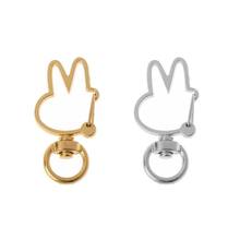 10Pcs Cute Rabbit Keychain Metal Swivel Lobster Clasp Snap Hook Jewelry Findings 2024 - buy cheap