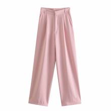 Korean Style Pink High Waist Loose Chic Women's Pants Wide Leg High Street 2021 Summer New All-match Professional Female Pants 2024 - buy cheap
