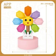LOZ-Mini bloques de construcción de Sol para niños y niñas, modelo de flor con caja de música, juguetes educativos divertidos, regalo para niñas 9854 2024 - compra barato