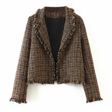 women blazers and jackets autumn new style woven plaid wool suit short jacket women winter coat women 2024 - buy cheap