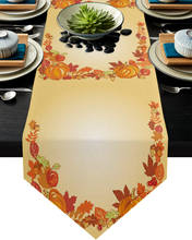 Autumn Pumpkin Yellow Leaves Table Runner Wedding Table Decoration Christmas Decorations Table Runners and Placemats 2024 - buy cheap