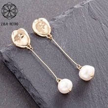 Vintage Gold Color Dangle Earring for Women Jewelry Fashion Irregula Beads Geometric Hanging Pendientes Brincos Wholesale 2022 2024 - buy cheap
