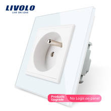 Livolo-toma de corriente francesa, Panel de cristal blanco, CA 110 ~ 250V 16A, VL-C7C1FR-11 gratis 2024 - compra barato