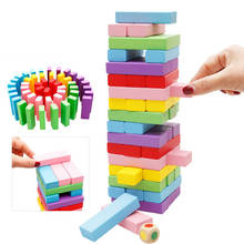 children Color Sort Rainbow Wood high stacks Blocks Early Learning Dominoes Games Educational Toys For Kid Gift 48pcs 2024 - buy cheap