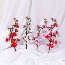 Artificial Flowers Red Plum Blossom Branch Silk Fake Flower for Winter Home Party Table Decoration Outdoor Wedding Decor Flower 2024 - buy cheap