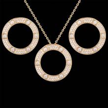 Fateama Geometric necklace and Earring women Jewelry with zircon inlaid round pendants for wedding fashion jewelry best gift 2024 - buy cheap