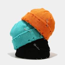 New Knitted Hats For Women Skullcap Men Beanie Hat Winter Retro Pin Brimless Baggy Melon Cap Hip Hop Fisherman Beanies Hats Men 2024 - buy cheap