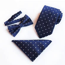 Corbata cuadrada formal de bolsillo de seda de 8cm para hombre, de color azul Corbata a rayas, pañuelo pajarita de lujo para negocios 2024 - compra barato