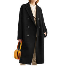 Casaco solto e felpudo cor preta, casaco de lã quente e grosso para outono e inverno 2024 - compre barato