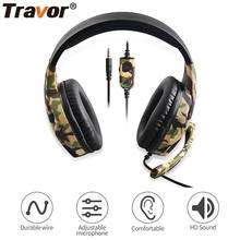 Travor game headphone surround sound wired headset with Microphone Gaming headband headphone for Laptop Tablet computer Gamer 2024 - buy cheap