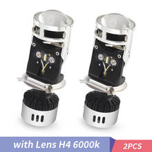 2 uds H4 LED bombillas de faro delantero de coche con lente 72W 9600LM estilo de coche led automotriz lámpara de coche H4/9003/HB2 Hi/Lo 2024 - compra barato