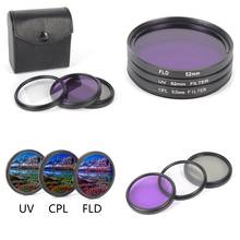 3pcs/set 49/52/55/58/62/67/72/77MM CPL+FLD+UV Lens Filter Set with Carry bag for Cannon Nikon Sony Pentax Camera Lens 2024 - buy cheap