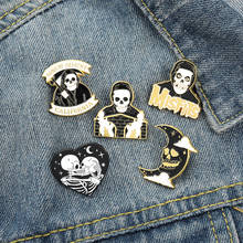 Mr. Skull-Pin esmaltado para niños, broche estilo Punk para solapa con insignia, joyería Punk 2024 - compra barato