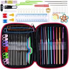 Juego de ganchos de ganchillo ergonómicos, Kit de agujas de tejer, estuche organizador con cremallera, suéter, agujas, artilugios Diy, 100 Uds. 2024 - compra barato