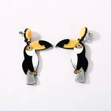 Gothic Personality Acrylic Parrot Woodpecker Stud Earrings Hip Hop Punk Biker Stud Earrings personality Birthday Gift Jewelry 2024 - buy cheap