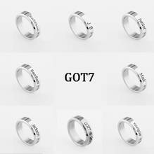 Kpop anel de aço titânio anel de dedo jb jackson mark bambam jóias kpop acessórios para homem e mulher fãs 2024 - compre barato
