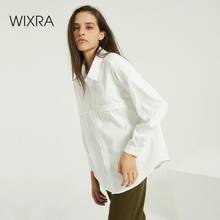 Wixra casual solto camisas femininas nova moda gola blusa manga longa botões camisa branca feminina topos primavera outono 2024 - compre barato
