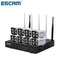 ESCAM-Sistema de videovigilancia WNK803, kit de cámara de seguridad de 8 canales, HD, inalámbrica, NVR, visión nocturna, IR al aire libre, IP, WIFI, 1080P 2024 - compra barato