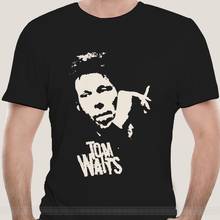TOM WAITS-Camiseta con póster de retrato negro para hombre, camisa de moda de todos los tamaños, de algodón, de marca 2024 - compra barato