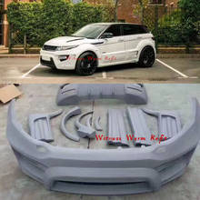 Pu sem pintura kit corpo do carro dianteiro traseiro pára saias laterais redondas sobrancelhas para land rover range rover evoque estilo do carro 14-17 2024 - compre barato