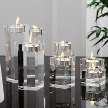 Candelabro de cristal con diamantes de imitación, accesorio decorativo para boda, Festival, hogar, transparente, 1 pieza 2024 - compra barato