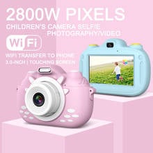 Câmera para crianças com tela de toque de 3.0 polegadas, lente dupla, hd de transferência wifi, 1080p, vídeo digital, foto, mini vlogging, brinquedos para crianças, melhor presente 2024 - compre barato