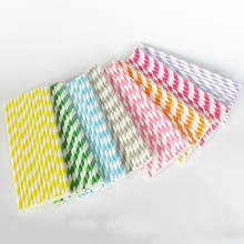 25 unids/pack desechables de pajitas de papel pajas de papel a rayas para Navidad Fiesta suministros 2024 - compra barato