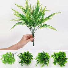 7 Branches Grass Artificial Plants Eucalyptus Plastic Flowers Fake Plants Wedding Flower Arrangement Christmas Table Home Decors 2024 - купить недорого