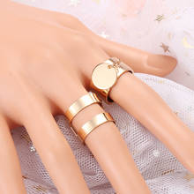 2pcs Punk Gold Rings Female Wide Band Midi Finger Rings for Women Steampunk Knuckle Ring Fashion Jewelry Accessories 2024 - buy cheap