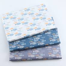 Fish Print Child Clothing Cotton Twill Fabric DIY Sewing Quilted Dormitory Fat Baby Sheets Home Decoration Materials 2024 - buy cheap