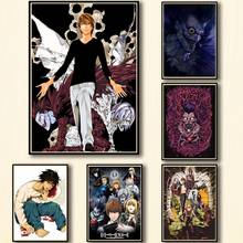 28 desenhos anime death note cartaz de papel branco pintura em quadrinhos abstrato fantasia adesivo de parede para café casa bar 2024 - compre barato