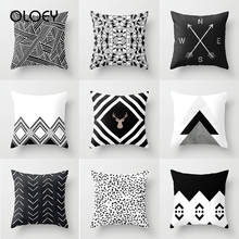 45*45CM Pillow Case Nordic Style Simple Black and White Geometric Pillowcase Square Decorative Pillowcase Home Hotel Decoration. 2024 - buy cheap