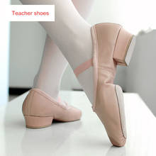 Leather Practice Dance Shoes Teacher Teaching Ballet with Heels 2024 - buy cheap