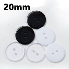 100pcs 20mm Black/White/Clear Resin 2 Holes Round Buttons Sewing Accessories Scrapbooking Cardmaking Embellishments DIY Crafts 2024 - buy cheap