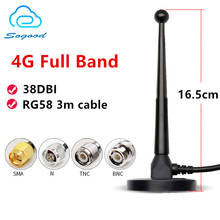 38DB alto ganho GSM GPRS LTE 3G 4G ventosa magnética Tipo SMA N TNC BNC interface 3m cabo da antena para wireless DTU módulo 2024 - compre barato