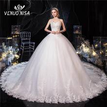 Vestidos De Novia White Wedding Dresses Strapless Luxry Sequined Bead Embroidery Pleat Elegant Bride Dress Sweep Train Gelinlik 2024 - buy cheap