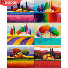 HUACAN Oil Painting By Numbers Forest Drawing On Canvas Hand Painted Paintings Coloring By Number Landscape Kits Home Decor 2024 - buy cheap